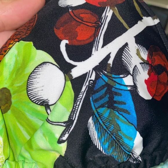 NWT-Christian Lacroix x Swiminista-Tropical fruit triangle bikini top-Size Small - Picture 2 of 8